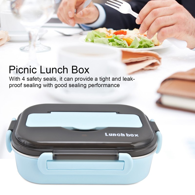 1L Bento Box 304 Stainless Steel Compartment Leak Proof Portable