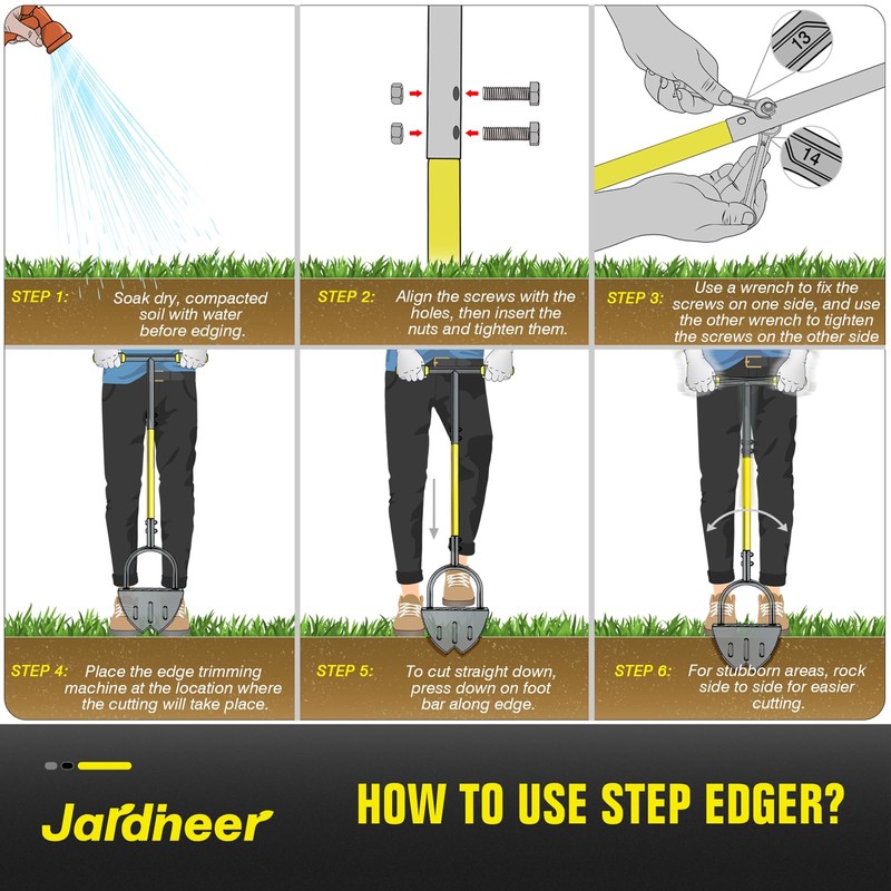 Jardineer Edger Lawn Tool Manual, Manual Half Moon Edger with