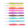 9Pcs Crochet Hooks TPR Ergonomic Soft Handle Easy Identification Wide