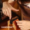 Hontumax Handmade Genuine Leather 6-Button Key Fob Cover for Honda