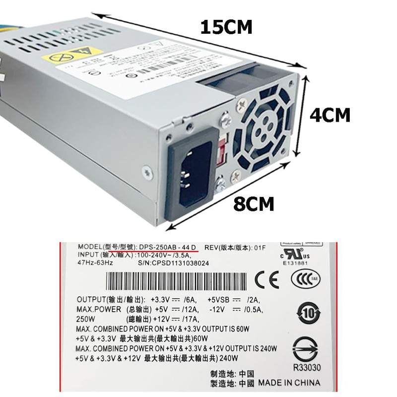 Oumauga 250W 1U 24Pin + 20Pin DPS-250AB-44D Switching Server NAS