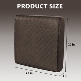 FOUXTEL Extra Thick 5" Recliner Cushions for Elderly, 20"x20" Egg Shaped Foam Recliner Chair Cushion, Extra Large Egg Chair Cushion - Comfort & Support for Long Sitting - Brown - 20"x20"x5"