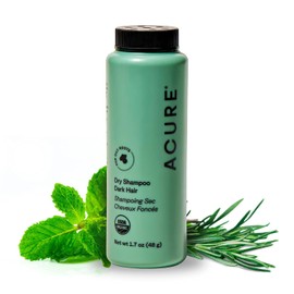 Acure | Shampoo seco en polvo para cabello castaño a oscuro | Absorbe grasa y remueve suciedad, 48 g