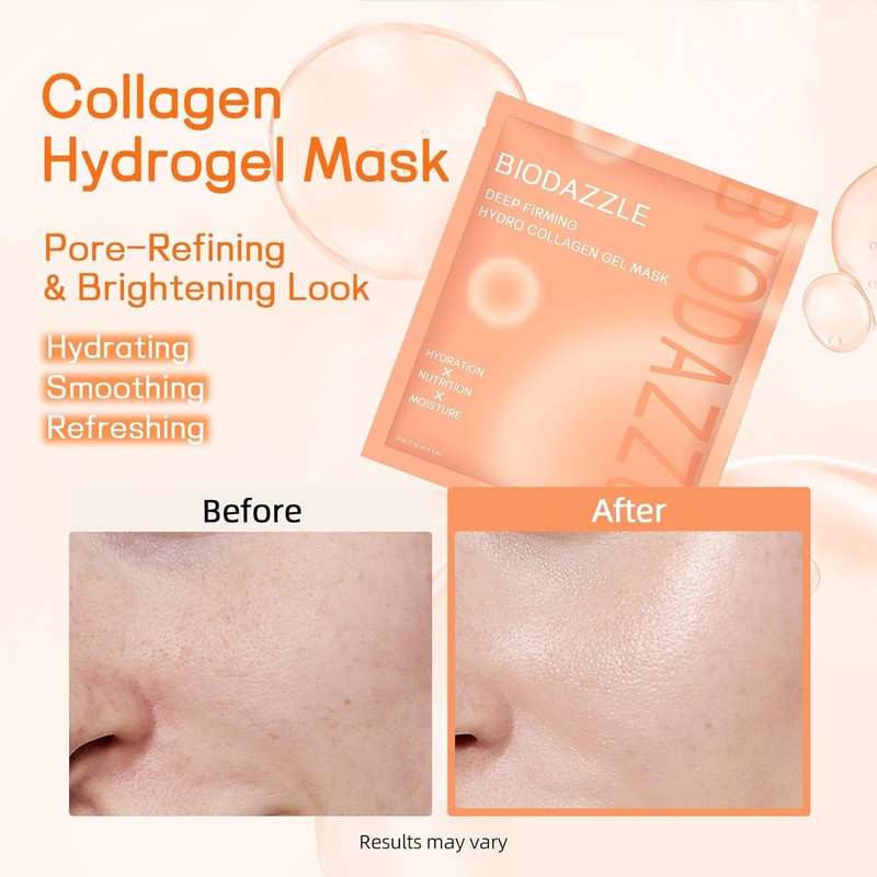 BioZazzle BioCollagen Real Deep Facial Mask Moisturizing Overnight Hydrogel Minimizes