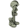 PinMart Final Tribute Battle Cross Fallen Soldier Silver Lapel Pin