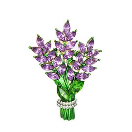 Belons Ladies Purple Lavender Alloy Crystal Rhinestone Girls Brooch Pin Safety Pin, Crystal Metal Rhinestone, Crystal