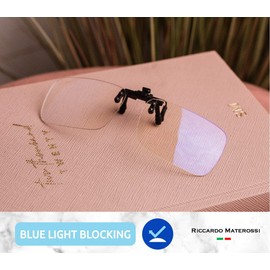 Riccardo Materossi® - Clip On Premium 99.9% Blue Light Blocking Glasses (380-410nm) - Reduce Headaches and Improve Sleep - UK Based Brand