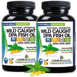 Wild Caught Omega-3 DPA Fish Oil - 2900 mg with DPA, EPA & DHA - 90 SoftGels – Triple Strength Burp-Free (Pack of 2)