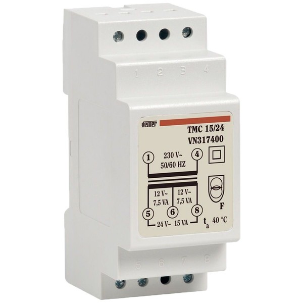 VEMER VN317400 TMC 15/24 Din Bar Transformer for Continuous Service