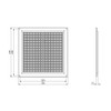 Air Ventilation Plastic Grill Cover 250mm x 250mm/Gray