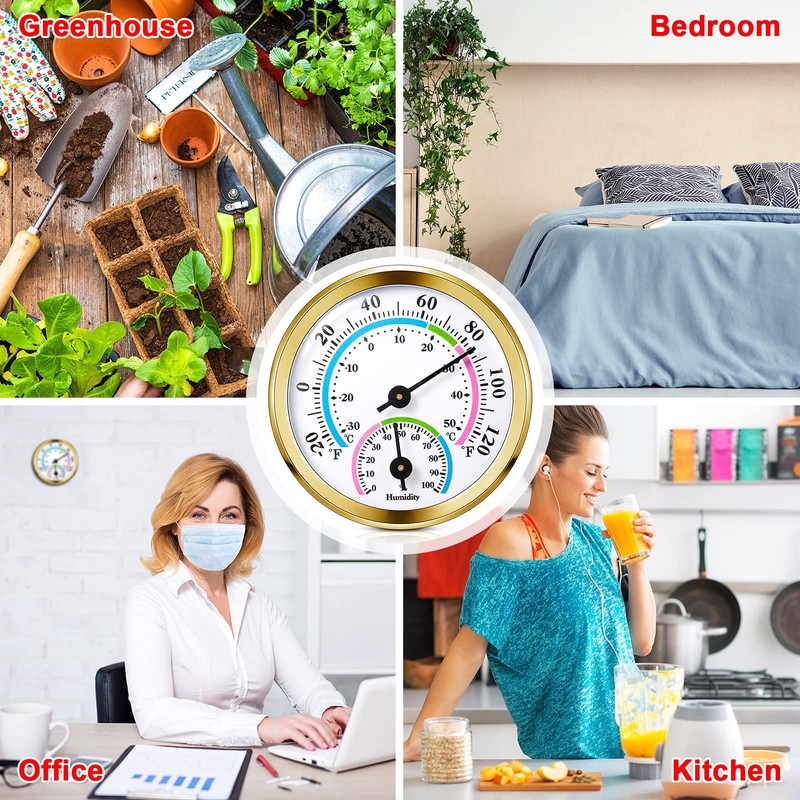 Weewooday 3 Pcs Indoor Outdoor Thermometer 2 in 1 Mini
