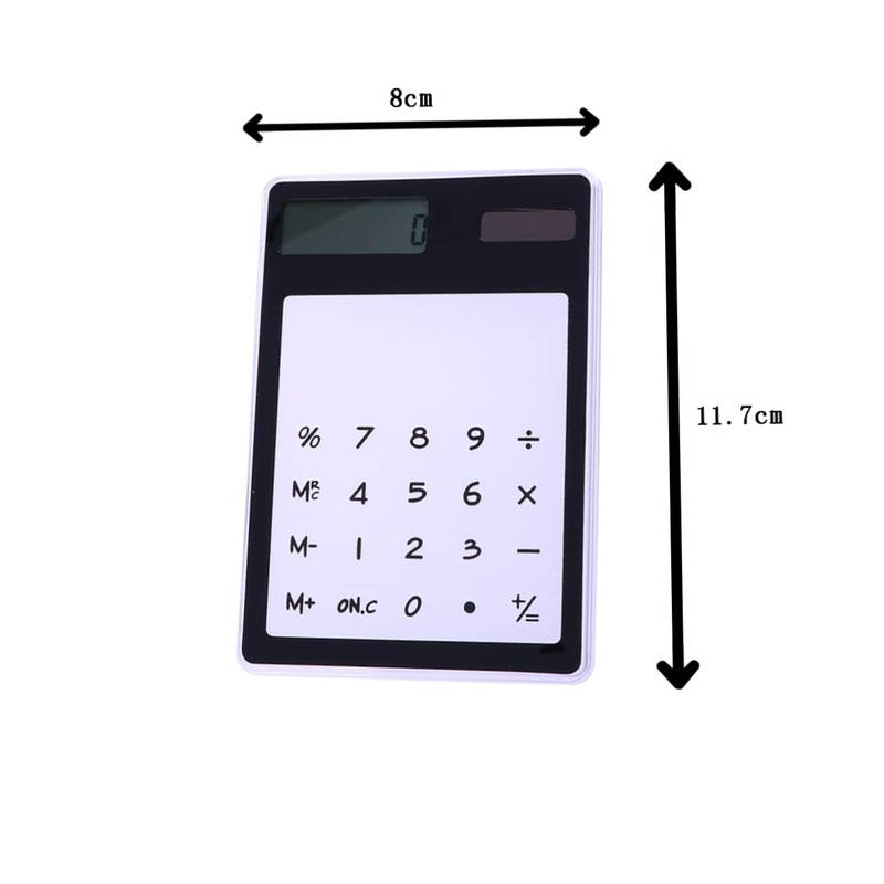 Operitacx Portable Transparent Touch Screen Calculator with Solar Power Compact