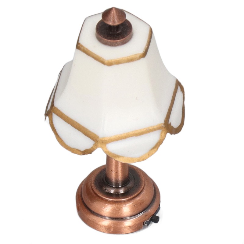 Miniature Lamp 1/12 Scale White 6cm Overall Height Battery Operated