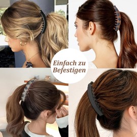 4 Stück Banana Clip Dickes Haar, Groß Banana Hair Clip, Vintage Bananenspange Haare, Hair Clips, Haarspange Groß, Banane Haarspangen für Damen und Mädchen, 13cm (mix-2)