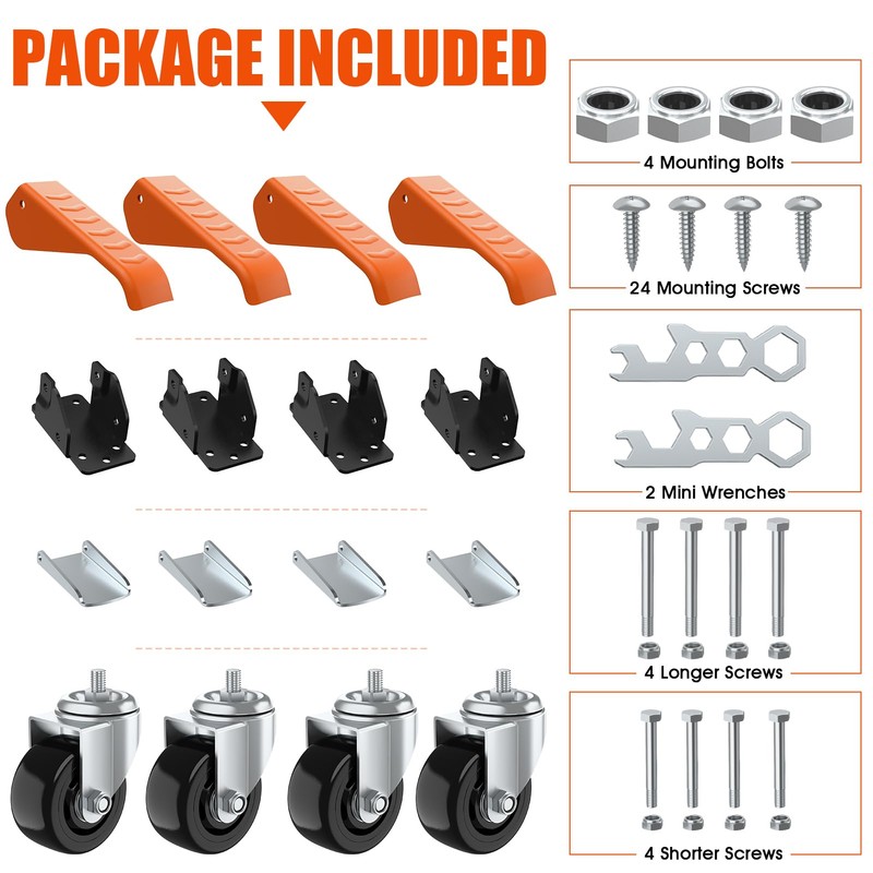 Ronlap Workbench Casters Wheels Kit 920 Lbs Capacity Retractable Casters