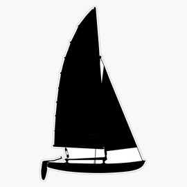 Leyland Designs Hobie Cat Sailboat Sticker Outdoor Rated Vinyl Sticker Decal for Windows, Bumpers, Laptops or Crafts 5"