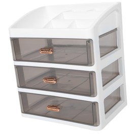 CAXUSD Office Storage Box Multi Makeup Organizer Tabletop Storage Case for Cosmetics Skincare Sundries for Home Bedroom Office Use