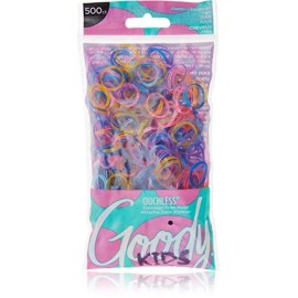 Goody Ouchless Kids Polyband Hair Ties 500 Count Assorted Elastics for All Ha...