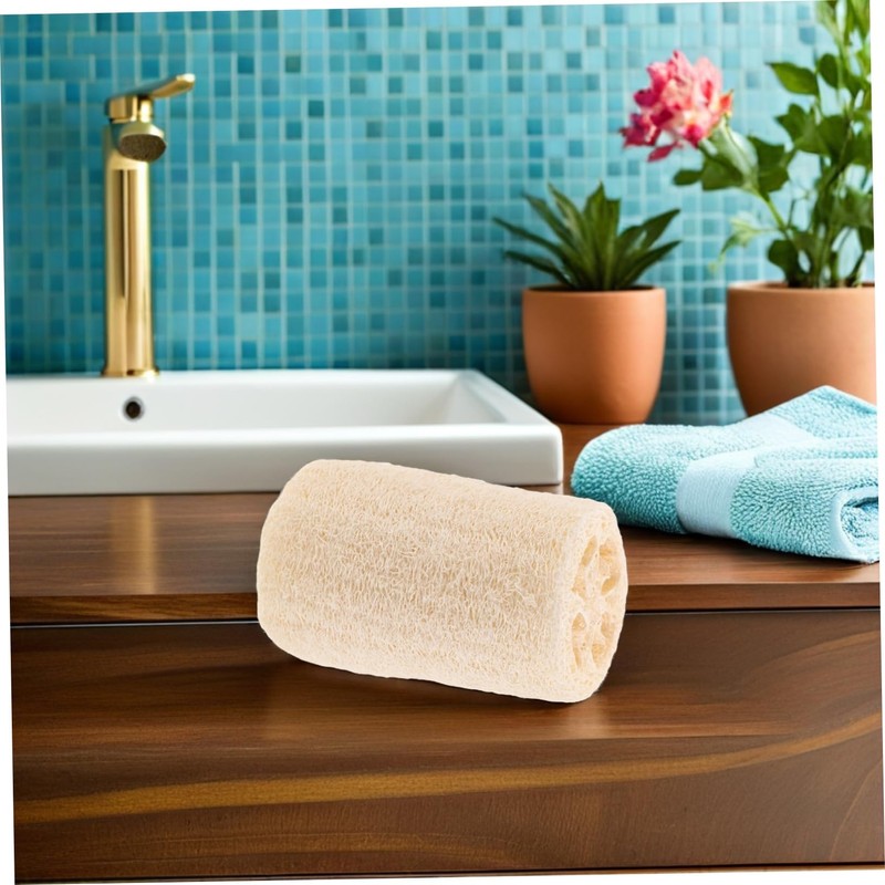 FOMIYES 8pcs Natural Loofah Sponge Pads Lightweight Exfoliating Body Scrubber