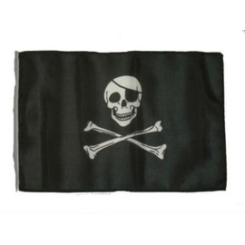 Jolly Roger Pirate Eyepatch 12"x18" Sleeved Polyester Garden Flags