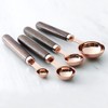 4Pcs/Set Stainless Steel Measuring Spoon Set Rose Gold with Wood