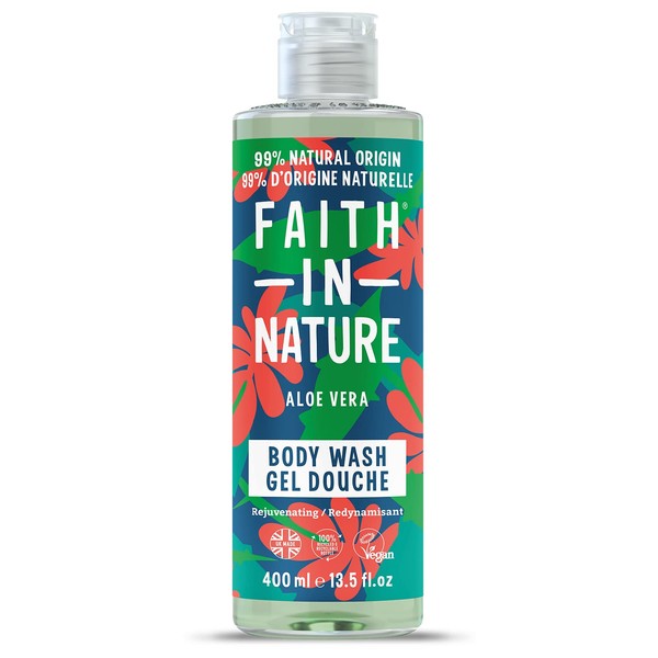 Faith In Nature Natural Aloe Vera Shower Gel, Rejuvenating, Vegan and Cruelty Free, No SLS or Parabens, 400 ml