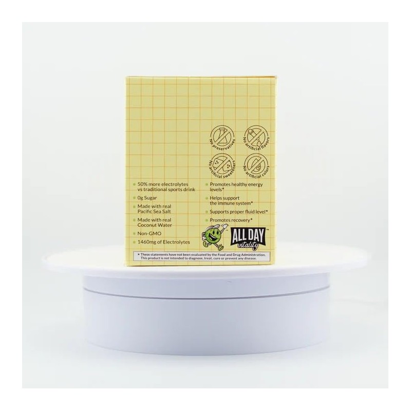 ALL DAY Vitality Pickleball Electrolyte Powder Packets | No Sugar,