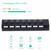 USB Hub 3.0 7‑Port High Speed Splitter Individual Switches Power