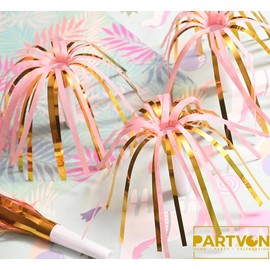 24 Pieces Gold Pink Noise Maker Girl Party Decoration Favor Squawkers Blowouts Whistle Party Blower for Kids Adults Birthday Baby Shower Bachelorette Wedding New Year Party Supplies