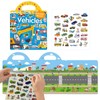 Vehicle Sticker Book for Toddlers 3-6 Years - 36PCS Reusable