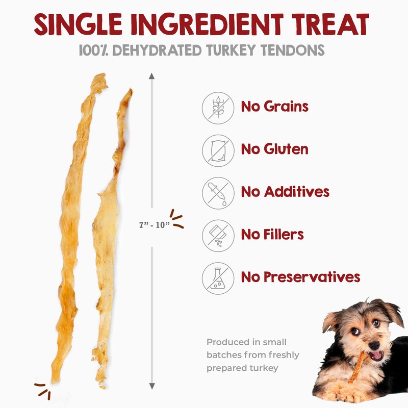 Riley's Turkey Tendons for Dogs Made in The USA &