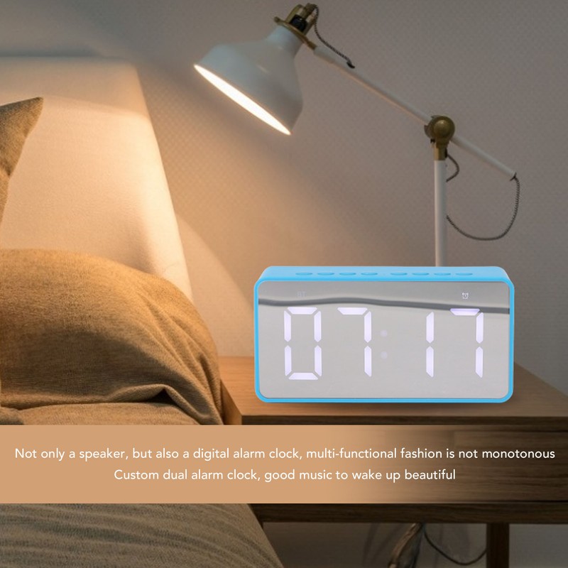 Alarm Clock Blue HD Mirror 2 in 1 Smart LED