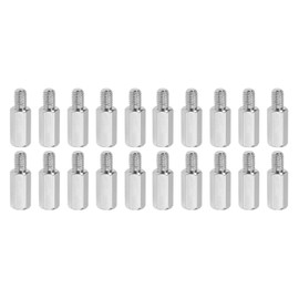 YOKIVE Pack of 20 M4 Spacer Screws Nickel-Plated Hexagonal PCB Spacers Keep Height Consistent Perfect for Motherboard (Silver Tone 12 mm + 6 mm)