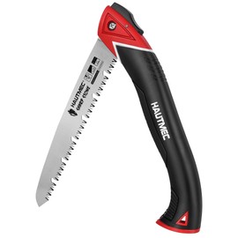 HAUTMEC 9" Pruning Hand saw, Pro Folding Saw of Sharp Stone Serie, SK5 Blade, Precision Hardened Triple-cut Teeth, Deep Gullets for Swift Chip HT0304
