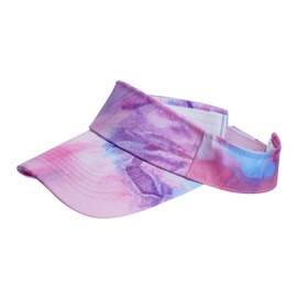 Marrywindix 1 Piece of Tie Dye Colorful Sport Wear Athletic Visor Sun Sports Visor Hat Visor Adjustable Cap for Women and Men (Tie Dye Pink)