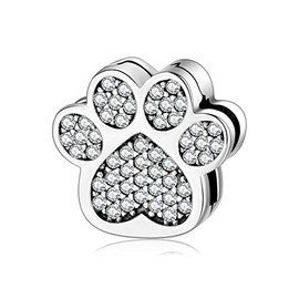 Paw Print Reflexions Charm Sterling Silver Pawprint Clip Charms fits Reflexions Bracelet for Women (Paw Print Reflexions Charm)