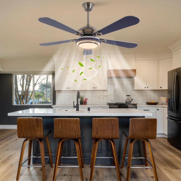 52" 5Blades Ceiling Fan with Light and Remote Control LED