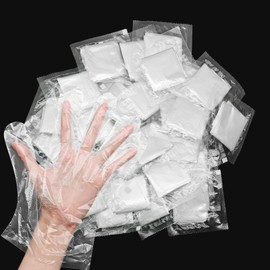 Kheoxusa Disposable Gloves Individually Wrapped,Hand Glove Disposable for Kitchen Cooking Cleaning Household Clear One Size Fits Most (1000 pairs (2000 pcs))