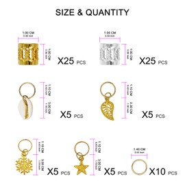 Ryalan Ryalan 80 Pieces Hair Jewelry Rings Aluminum Hair Accessories Dreadlocks Metal Hair Cuffs Decorations Pendants for Passion Twist Crochet Braiding Hair