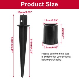 Biaungdo 6 Pack Metal Stakes, 5.3 Inch Solar Light Replacement Stakes, Black Outdoor Ground Stake for Yard Landscape Garden Pathway Patio Lamps Pole