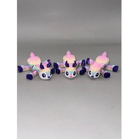 3D Printed Articulated Rainbow Deer with and without Antlers - Option: With Antlers and Pink nose