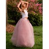 EllieHouse Womens Long Tutu Party Evening Tulle Skirt Dusty Pink