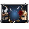 LYWYGG Birthday Party Thin Vinyl Photography Backdrop 7x5FT Masquerade Mysterious