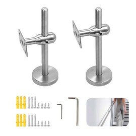 Handrail Holder Stainless Steel Adjustable Handrail Bracket, Pack of 2 Handrail Support Railing Wall Bracket Handrail Bracket for Handrail Stairs Rectangular with Screws Accessories