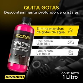 RINBACH | Quita Gotas Descontaminante para Auto | Limpiador de Cristales Profundo | | Quita Gotas de Lluvia Ácida Carro | Elimna Manchas y Minelares |
