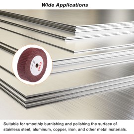 sourcing map 150 mm x 50 mm 320 Grit Fleece Polishing Disc Abrasive Fabric Nylon Wire Drawing Sanding Disc for Stainless Steel Metal Red