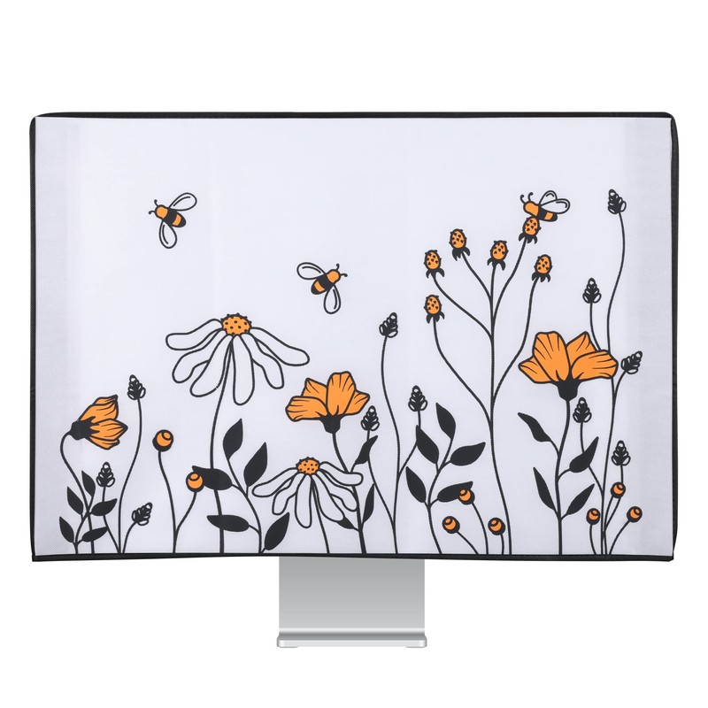 kwmobile Computer Monitor Cover Compatible with 24-26" monitor - Bees