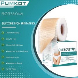 Pumkot Professional Silicone Scar Tape (1.6" x 60" Roll – 1.5M) | Non-Irritating, Gentle Scar Patch for All Skin Types – Medical Grade