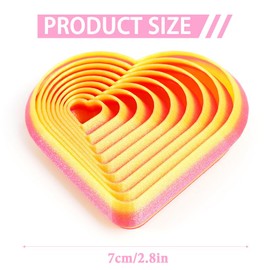 3D Printed Fractal Heart Fidget Toy - 7cm Spiral Sensory Desk Toy for Anxiety Relief, Stress Reducer Gift for Kids & Adults (PLA Material) (Colorful B)