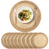 10PC 15-inch Large Round Hand-Woven Natural Placemats | Boho Rustic